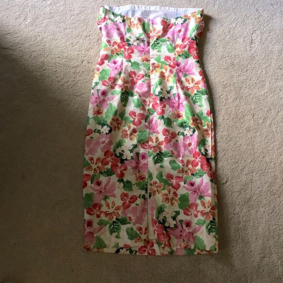 Vintage Caché bustier floral 90s elegant dress - Picture 7 of 7